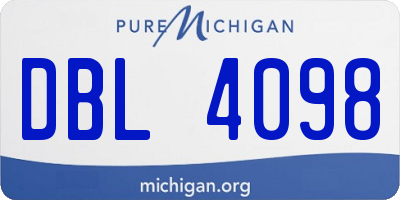 MI license plate DBL4098