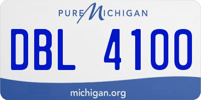 MI license plate DBL4100