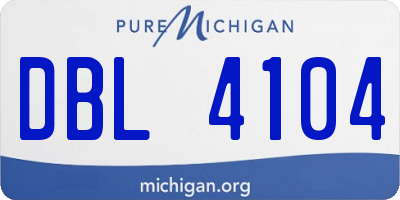 MI license plate DBL4104
