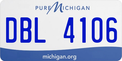 MI license plate DBL4106