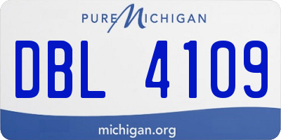 MI license plate DBL4109