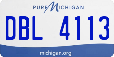 MI license plate DBL4113