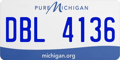 MI license plate DBL4136