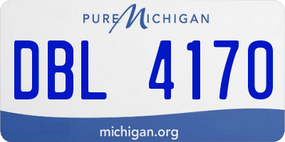 MI license plate DBL4170