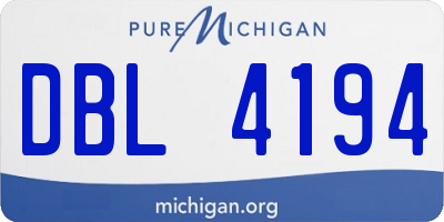 MI license plate DBL4194