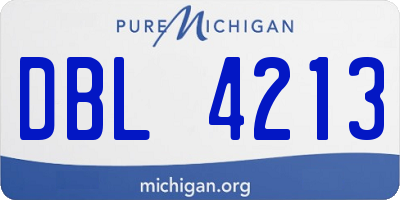 MI license plate DBL4213