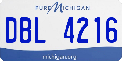 MI license plate DBL4216