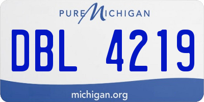 MI license plate DBL4219