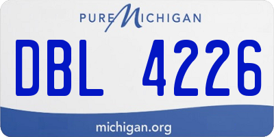 MI license plate DBL4226
