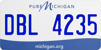 MI license plate DBL4235
