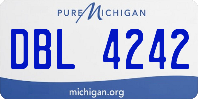 MI license plate DBL4242
