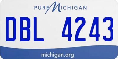 MI license plate DBL4243