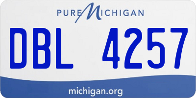 MI license plate DBL4257