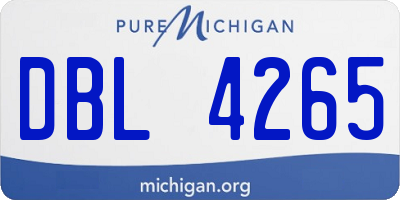 MI license plate DBL4265