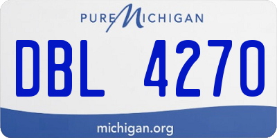 MI license plate DBL4270