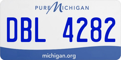 MI license plate DBL4282