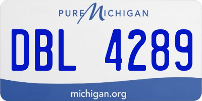 MI license plate DBL4289
