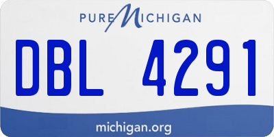 MI license plate DBL4291