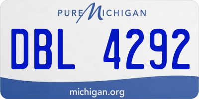 MI license plate DBL4292
