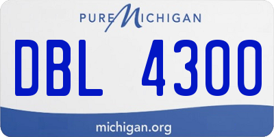 MI license plate DBL4300