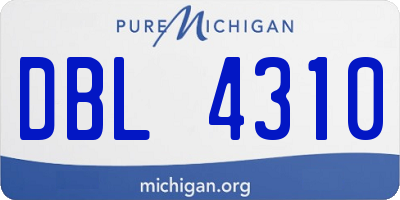MI license plate DBL4310