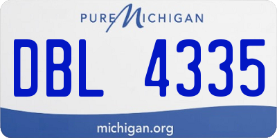 MI license plate DBL4335