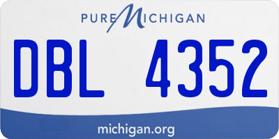 MI license plate DBL4352
