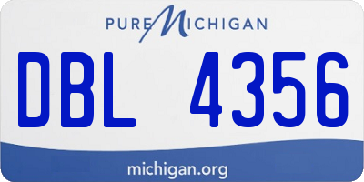 MI license plate DBL4356