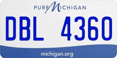 MI license plate DBL4360