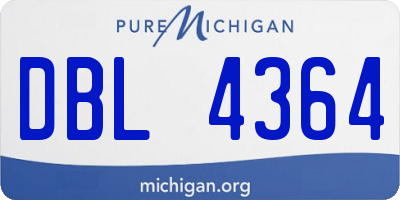 MI license plate DBL4364
