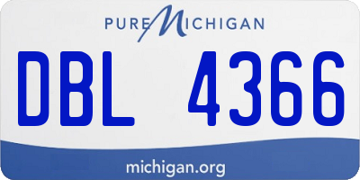 MI license plate DBL4366