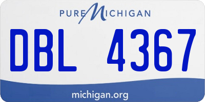 MI license plate DBL4367