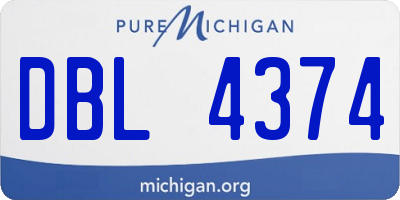 MI license plate DBL4374