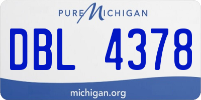 MI license plate DBL4378