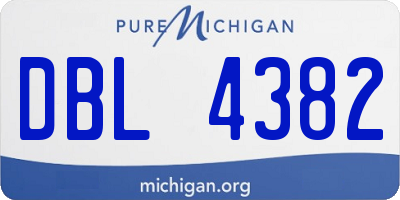 MI license plate DBL4382