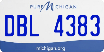 MI license plate DBL4383