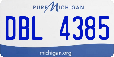 MI license plate DBL4385