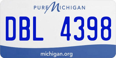 MI license plate DBL4398