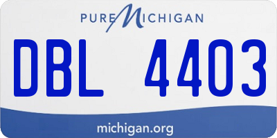MI license plate DBL4403