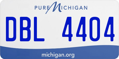 MI license plate DBL4404