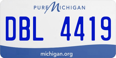 MI license plate DBL4419
