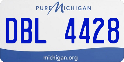 MI license plate DBL4428