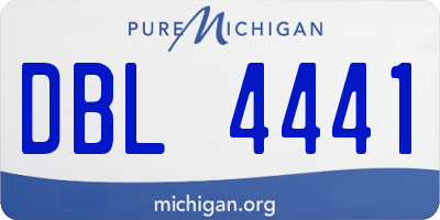 MI license plate DBL4441