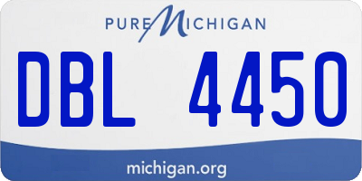 MI license plate DBL4450