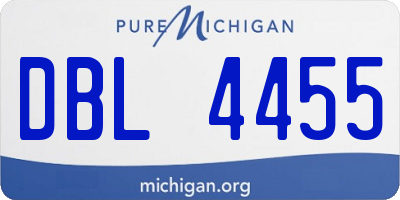 MI license plate DBL4455