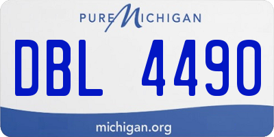 MI license plate DBL4490