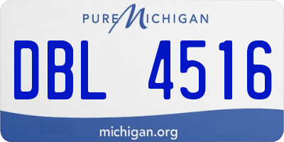 MI license plate DBL4516