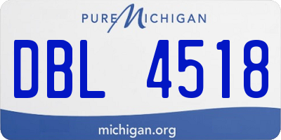 MI license plate DBL4518
