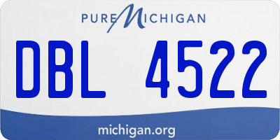 MI license plate DBL4522