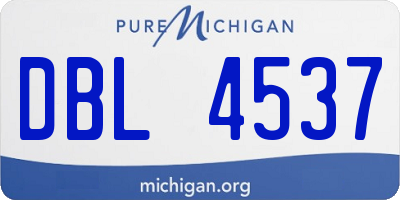 MI license plate DBL4537